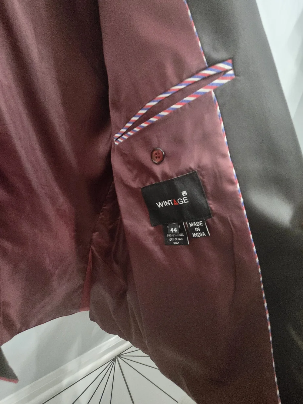 Men's Burgundy Velvet Blazer with Black Satin Shawl Lapel (USED ONCE / LIKE NEW)